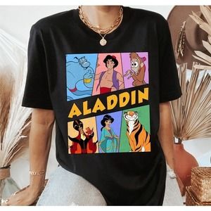 Aladdin Group Characters Shirt, Jasmine, Aladdin, Abu, Lago, And Jafar Shirt